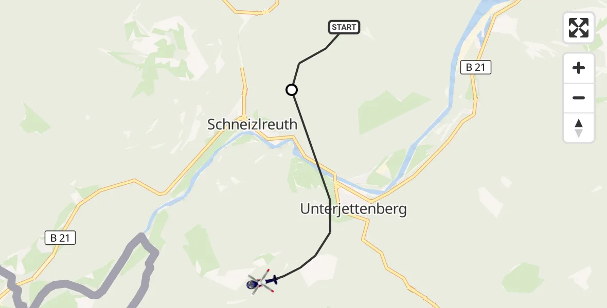 Flugroute Polizeihubschrauber Bad Reichenhall - Schneizlreuth, 03 Oktober 2026, 08:07