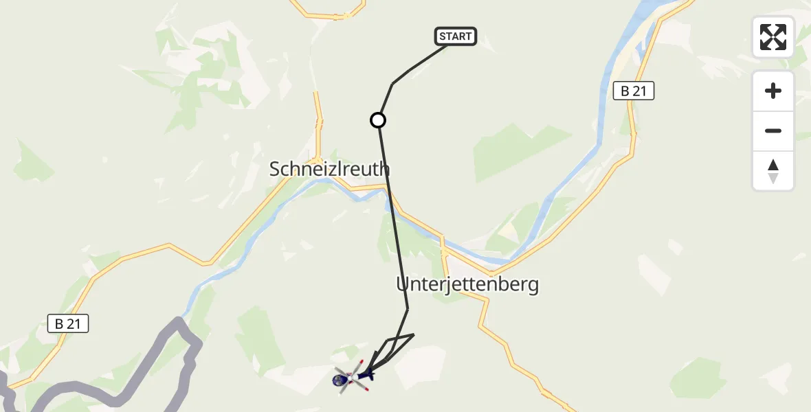 Flugroute Polizeihubschrauber Bad Reichenhall - Schneizlreuth, 03 Oktober 2026, 08:44