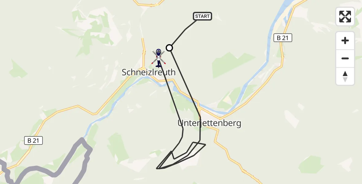 Flugroute Polizeihubschrauber Bad Reichenhall - Schneizlreuth, 03 Oktober 2026, 10:20