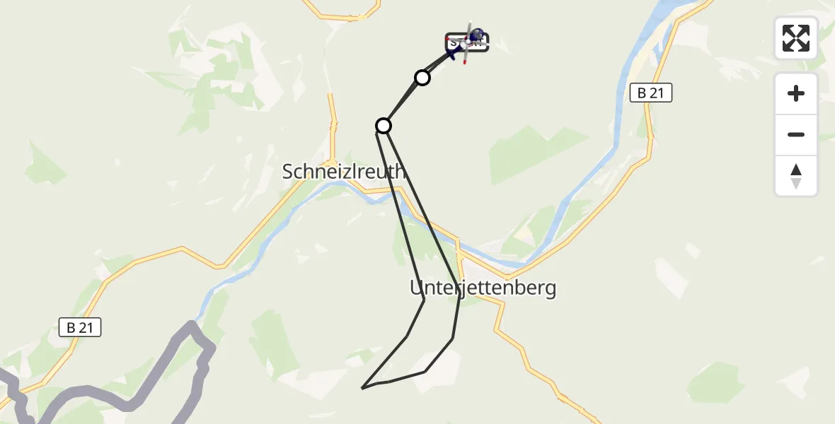 Flugroute Polizeihubschrauber Bad Reichenhall - Bad Reichenhall, 03 Oktober 2026, 10:38