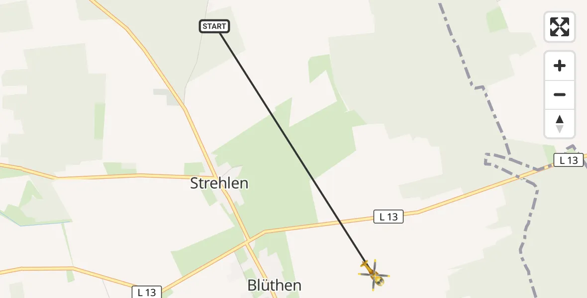 Flugroute Rettungshubschrauber Karstädt - Karstädt, 03 Oktober 2026, 11:00