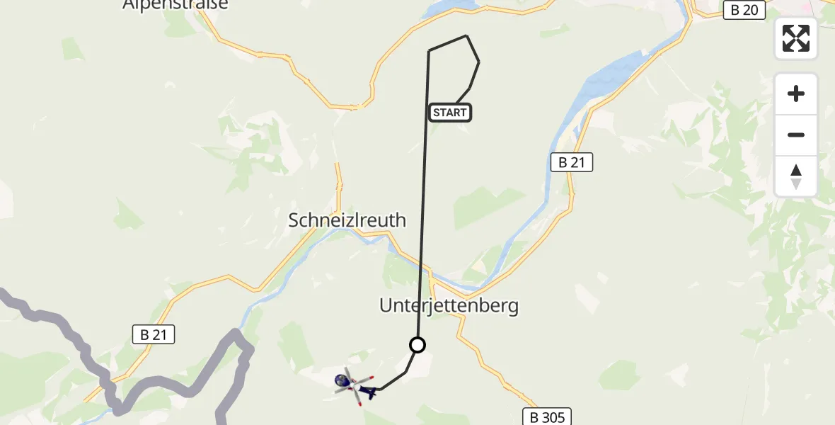 Flugroute Polizeihubschrauber Bad Reichenhall - Schneizlreuth, 03 Oktober 2026, 11:04