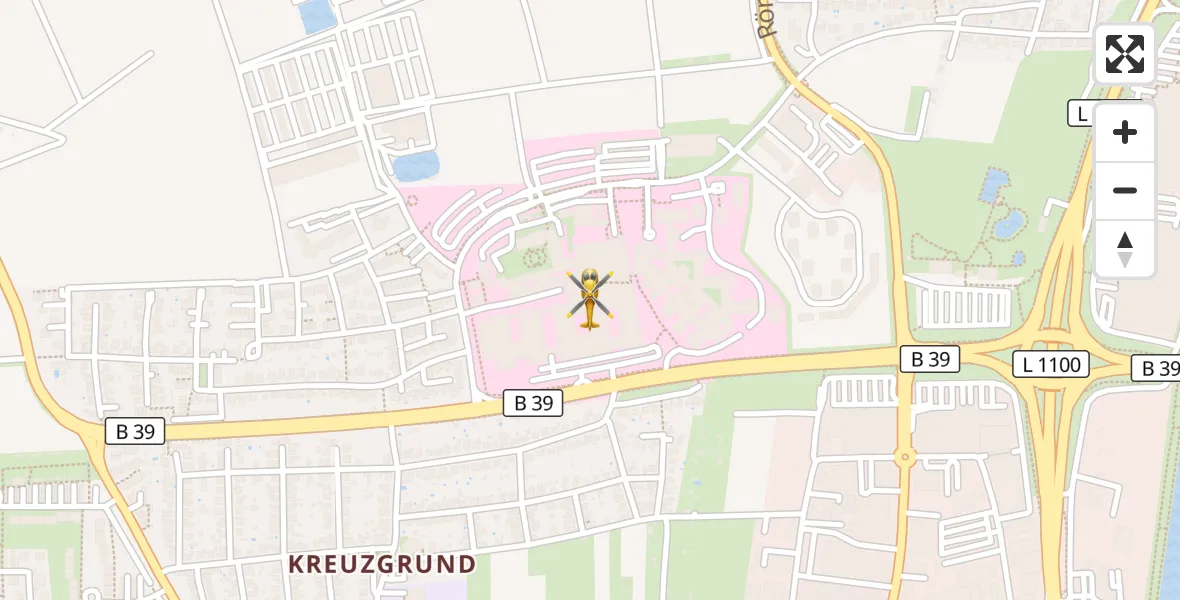 Flugroute Ambulanzhubschrauber Heilbronn Hospital - Heilbronn Hospital, 03 Oktober 2026, 15:01
