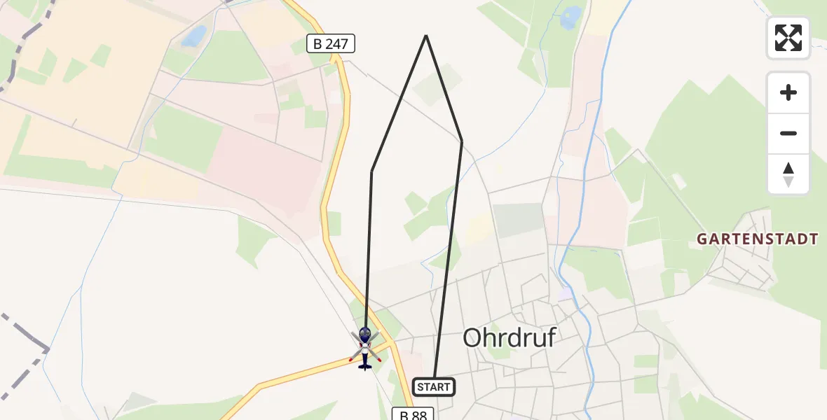 Flugroute Polizeihubschrauber Ohrdruf - Ohrdruf, 03 Oktober 2026, 16:31