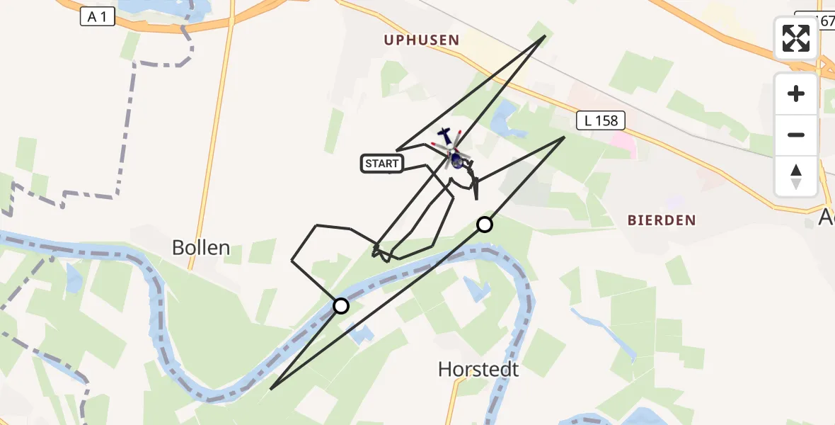 Flugroute Polizeihubschrauber Achim - Achim, 03 Oktober 2026, 16:58