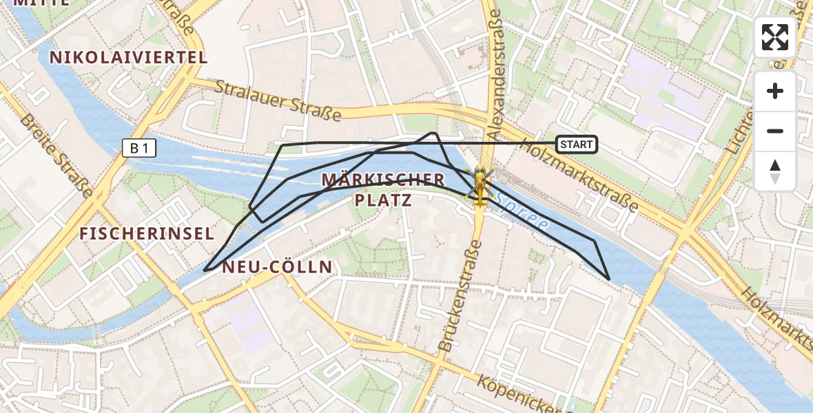 Flugroute Rettungshubschrauber Berlin - Berlin, 03 Oktober 2026, 19:06