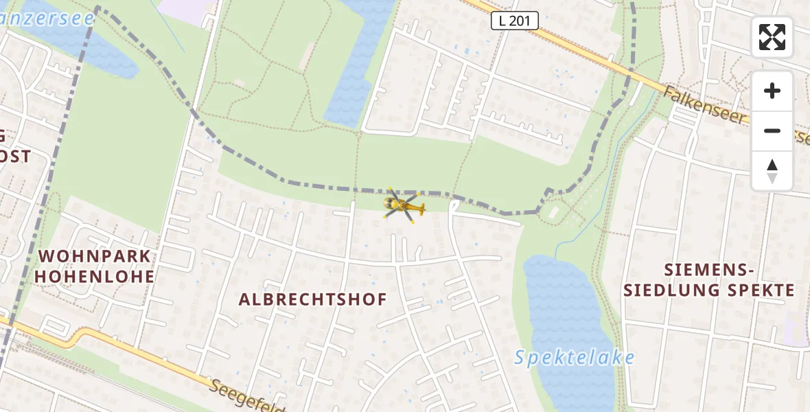 Flugroute Rettungshubschrauber Berlin - Berlin, 04 Oktober 2026, 07:53
