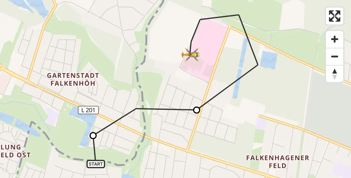 Flugroute Rettungshubschrauber Berlin - Berlin, 04 Oktober 2026, 08:36