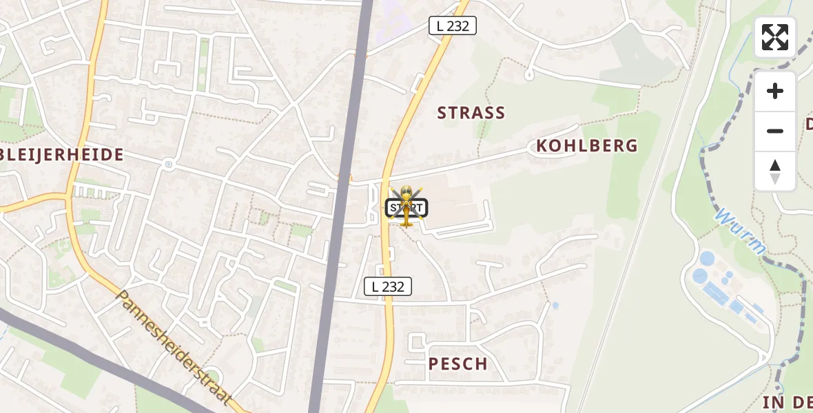 Flugroute Rettungshubschrauber Herzogenrath - Herzogenrath, 04 Oktober 2026, 08:47