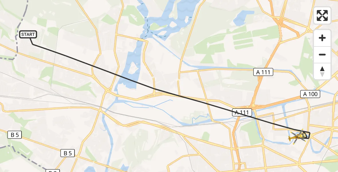 Flugroute Rettungshubschrauber Berlin - Berlin, 04 Oktober 2026, 09:12