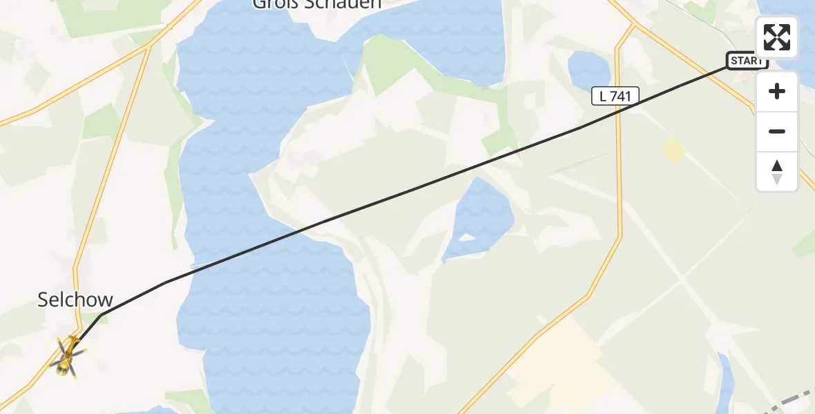 Flugroute Rettungshubschrauber Storkow (Mark) - Storkow (Mark), 04 Oktober 2026, 10:43