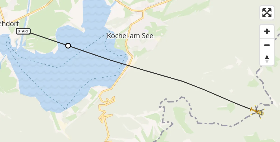 Flugroute Rettungshubschrauber Schlehdorf - Jachenau, 04 Oktober 2026, 10:51