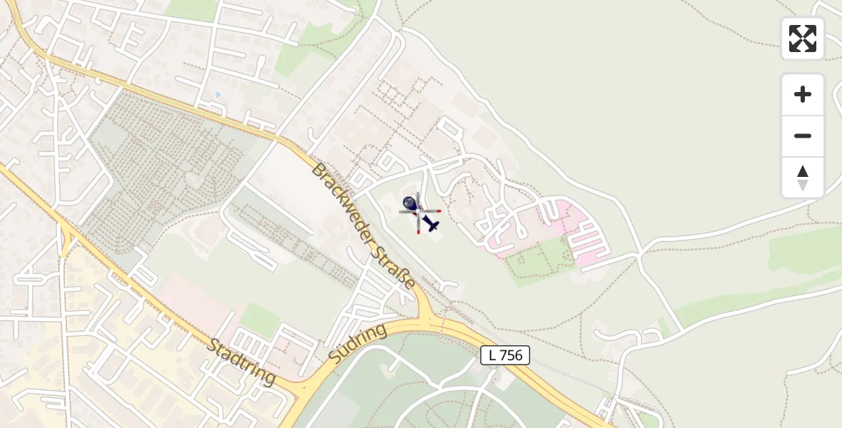 Flugroute Polizeihubschrauber Luftrettungszentrum Bielefeld - Luftrettungszentrum Bielefeld, 04 Oktober 2026, 12:19
