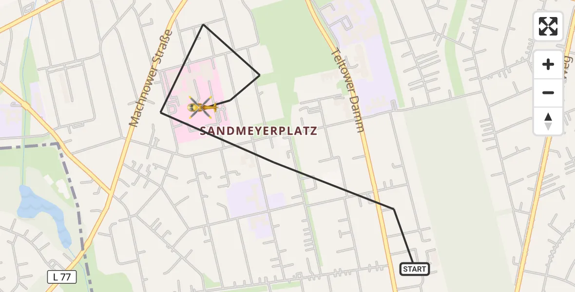 Flugroute Rettungshubschrauber Berlin - Berlin, 04 Oktober 2026, 14:12