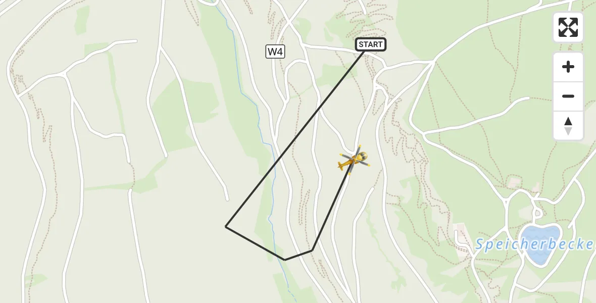Flugroute Rettungshubschrauber Willingen (Upland) - Willingen (Upland), 04 Oktober 2026, 14:45