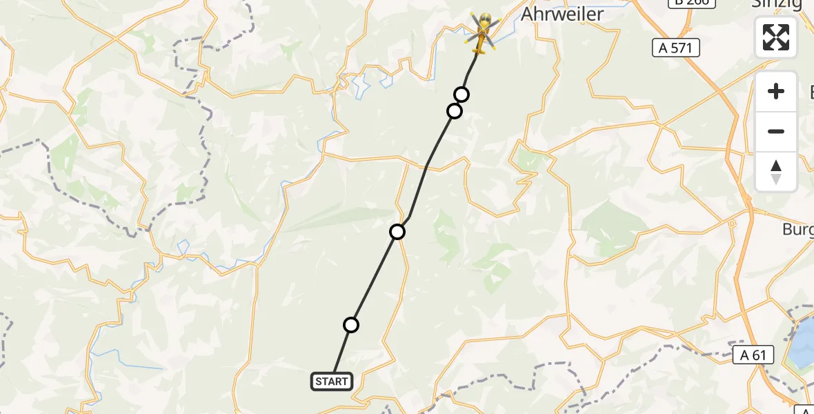 Flugroute Ambulanzhubschrauber Leimbach - Bad Neuenahr-Ahrweiler, 04 Oktober 2026, 16:06