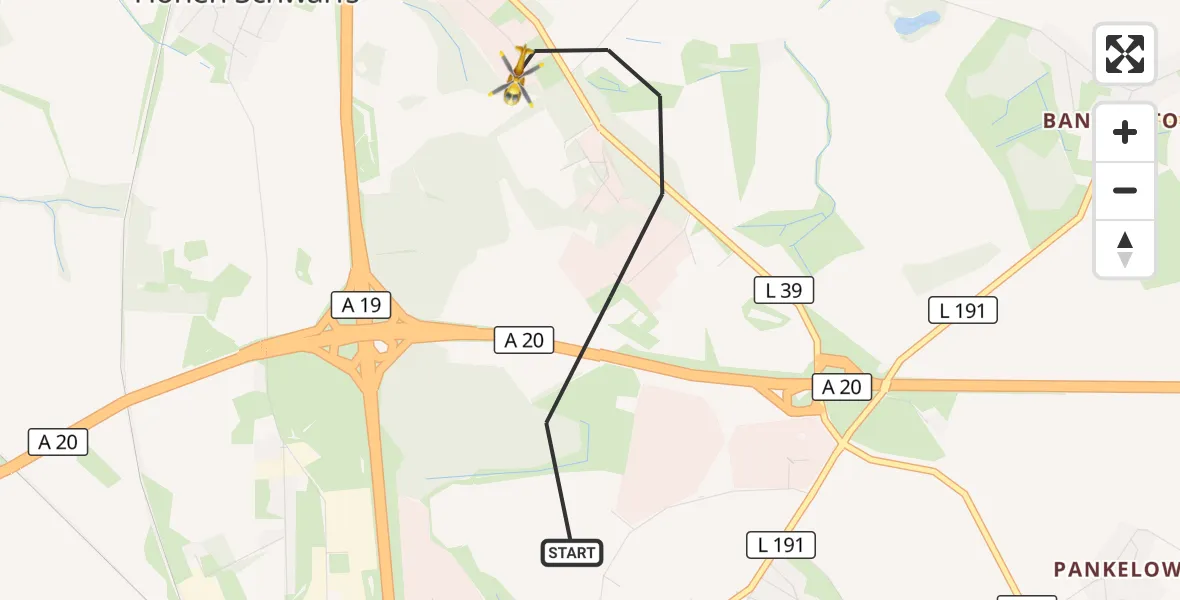 Flugroute Ambulanzhubschrauber Dummerstorf - Dummerstorf, 05 Oktober 2026, 09:16