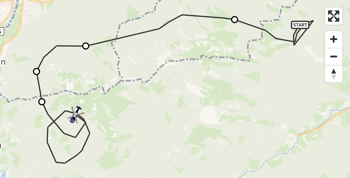 Flugroute Polizeihubschrauber Ruhpolding - Unterwössen, 05 Oktober 2026, 09:33
