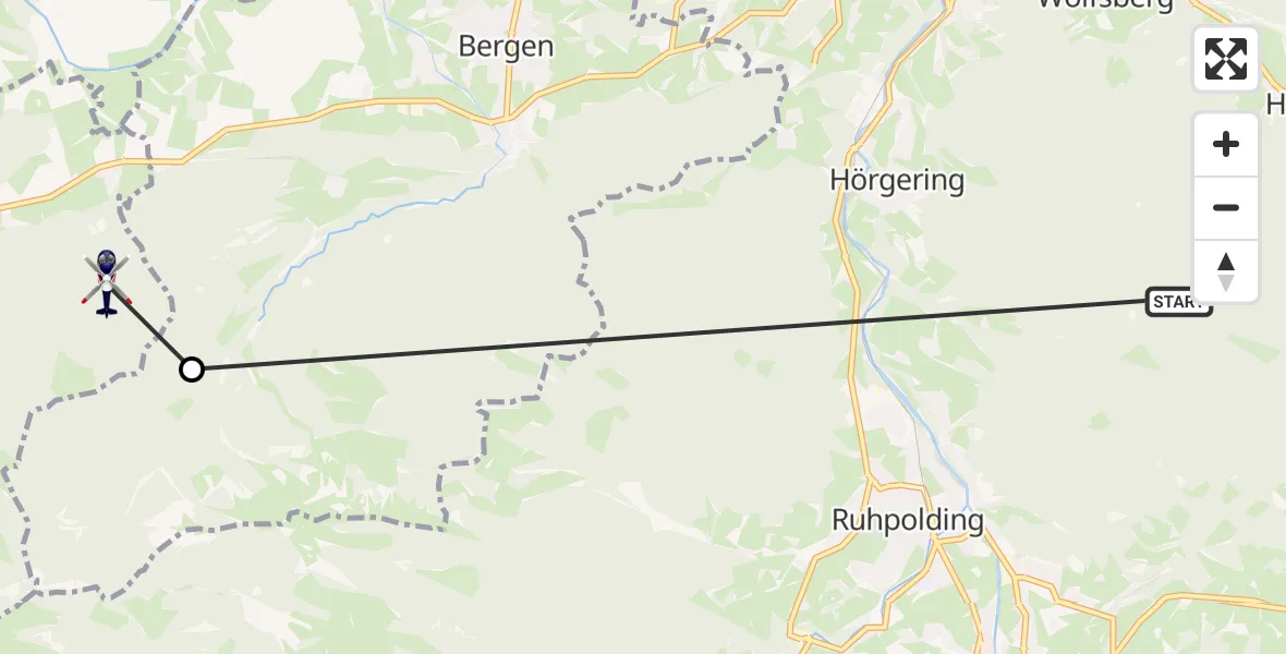 Flugroute Polizeihubschrauber Siegsdorf - Staudach-Egerndach, 05 Oktober 2026, 09:39