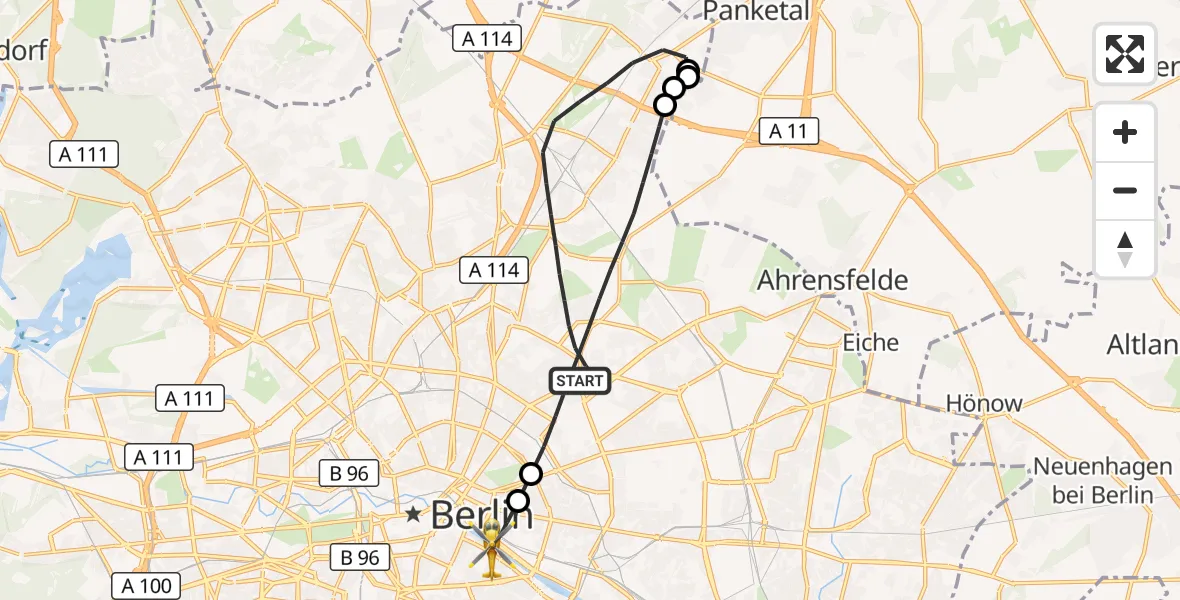 Flugroute Rettungshubschrauber Berlin - Berlin, 05 Oktober 2026, 10:32