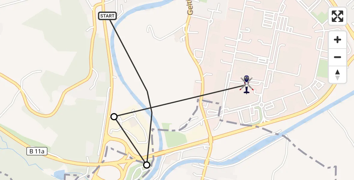 Flugroute Polizeihubschrauber Wolfratshausen - Wolfratshausen, 05 Oktober 2026, 11:10