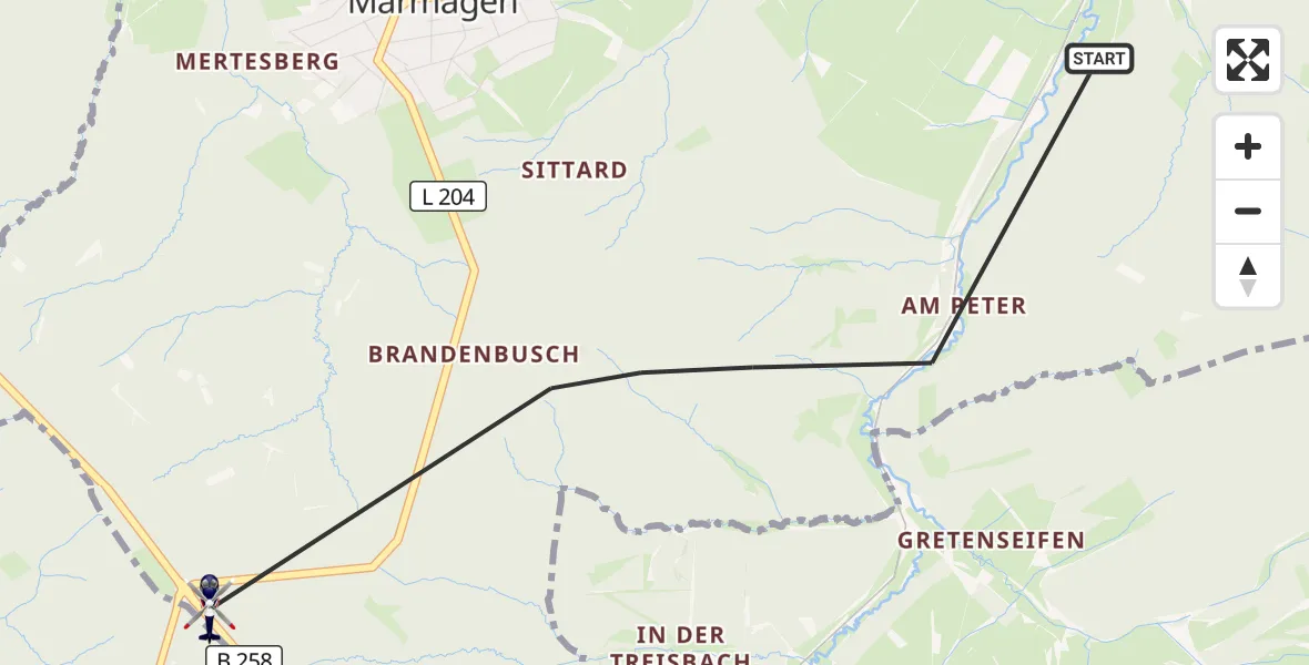 Flugroute Polizeihubschrauber Nettersheim - Nettersheim, 05 Oktober 2026, 12:06