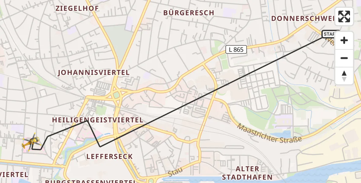 Flugroute Rettungshubschrauber Oldenburg (Oldb) - Oldenburg (Oldb), 05 Oktober 2026, 12:52