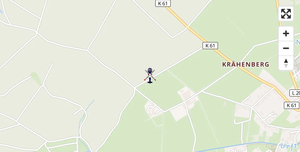 Flugroute Polizeihubschrauber Dahlem - Dahlem, 05 Oktober 2026, 12:55