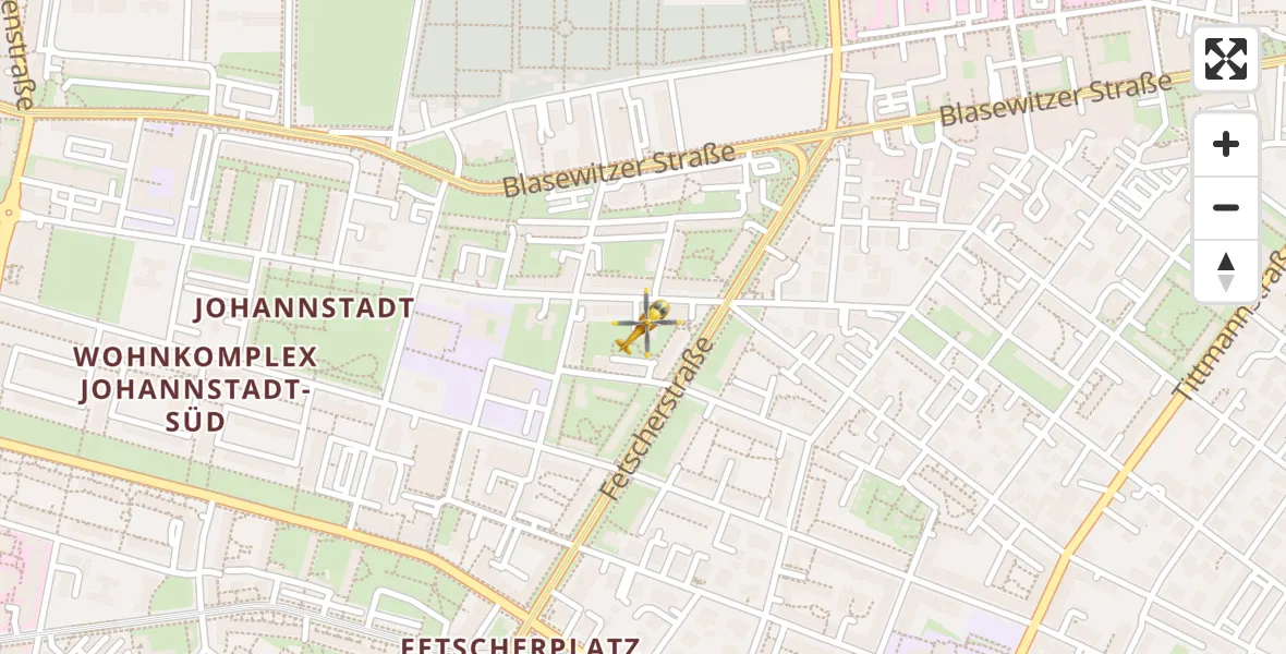 Flugroute Rettungshubschrauber Dresden - Dresden, 05 Oktober 2026, 13:02