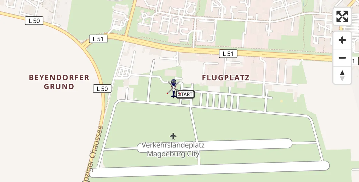 Flugroute Polizeihubschrauber Magdeburg City Flugplatz - Magdeburg City Flugplatz, 05 Oktober 2026, 13:28