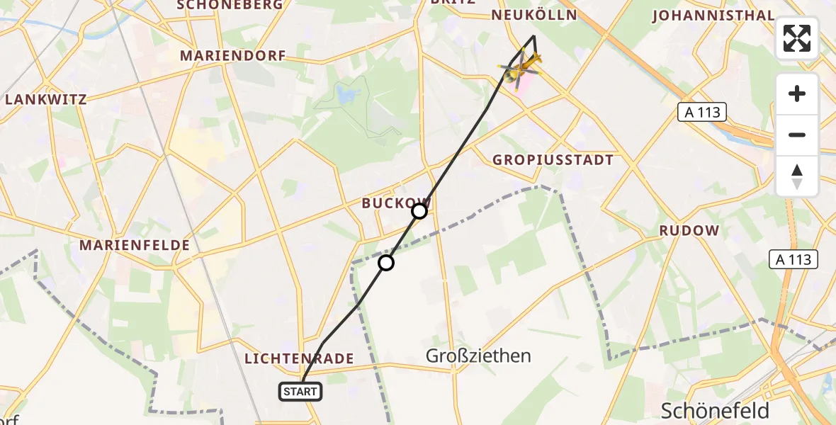 Flugroute Rettungshubschrauber Berlin - Berlin, 05 Oktober 2026, 14:19