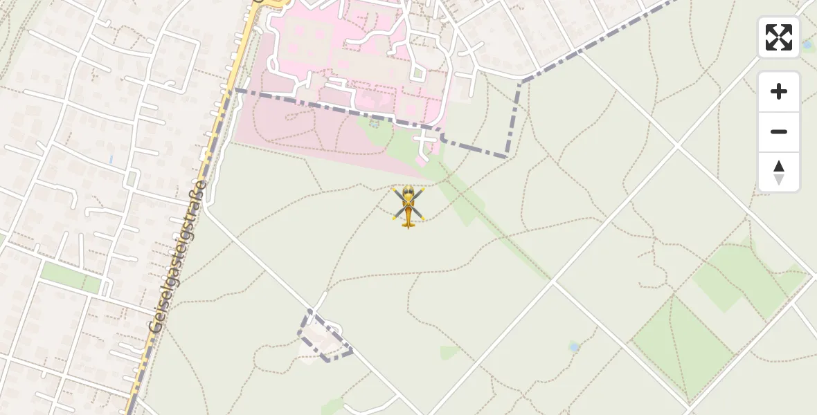 Flugroute Rettungshubschrauber ADAC Air Rescue Center Hubschrauberlandeplatz (Christoph 1) - ADAC Air Rescue Center Hubschrauberlandeplatz (Christoph 1), 05 Oktober 2026, 15:10