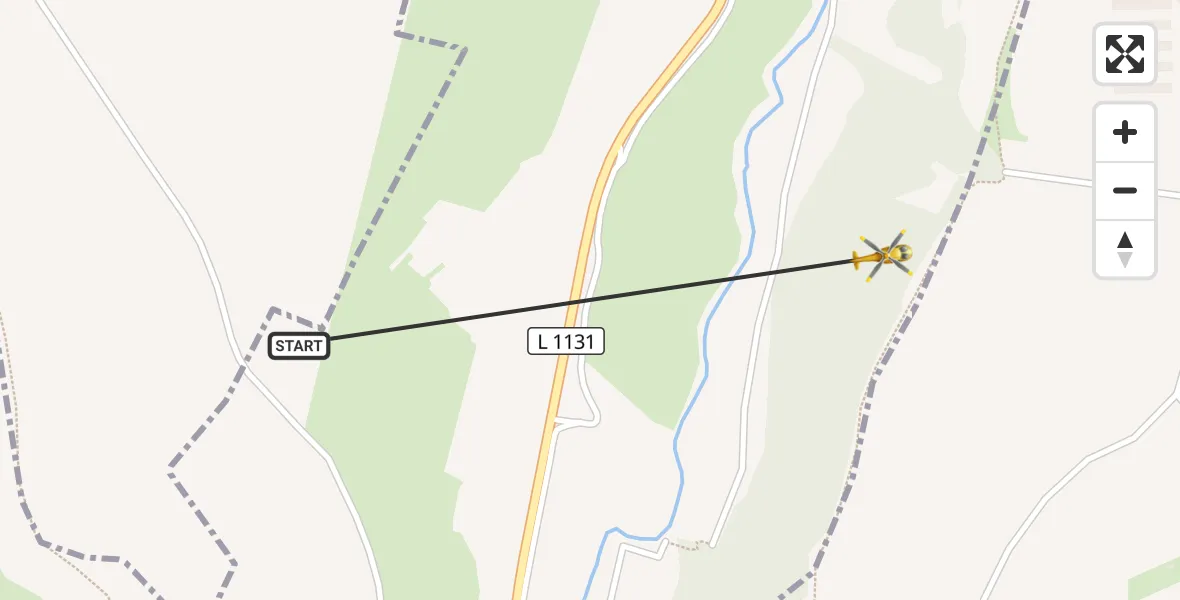 Flugroute Rettungshubschrauber Kühndorf - Schwarza, 05 Oktober 2026, 15:29