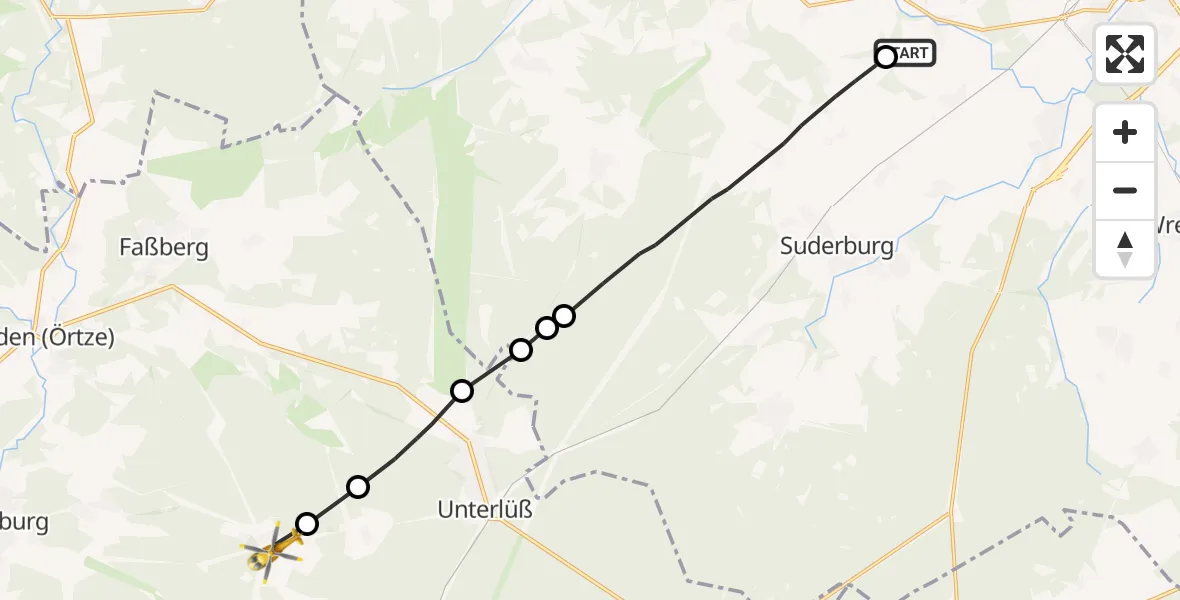Flugroute Rettungshubschrauber Uelzen - Südheide, 05 Oktober 2026, 16:28