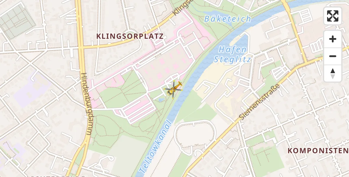 Flugroute Rettungshubschrauber Charité Clinic Benjamin Franklin Campus - Charité Clinic Benjamin Franklin Campus, 05 Oktober 2026, 16:32