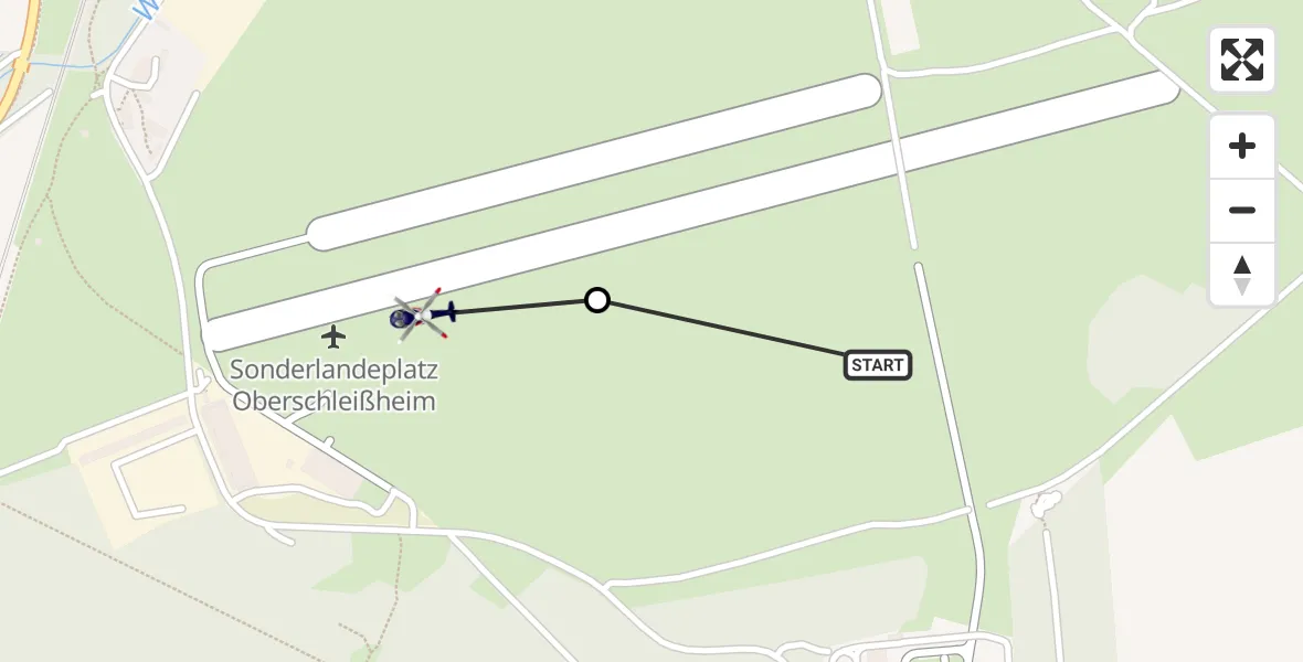 Flugroute Polizeihubschrauber Oberschleissheim Hubschrauberlandeplatz - Schleissheim Flugplatz, 06 Oktober 2026, 08:24