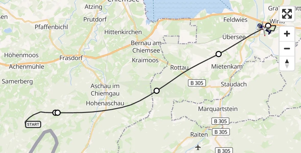 Flugroute Polizeihubschrauber Samerberg - Grabenstätt, 06 Oktober 2026, 09:07