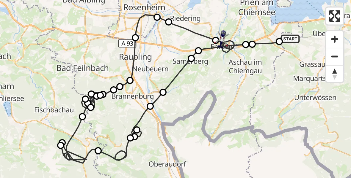 Flugroute Polizeihubschrauber Grassau - Frasdorf, 06 Oktober 2026, 10:17