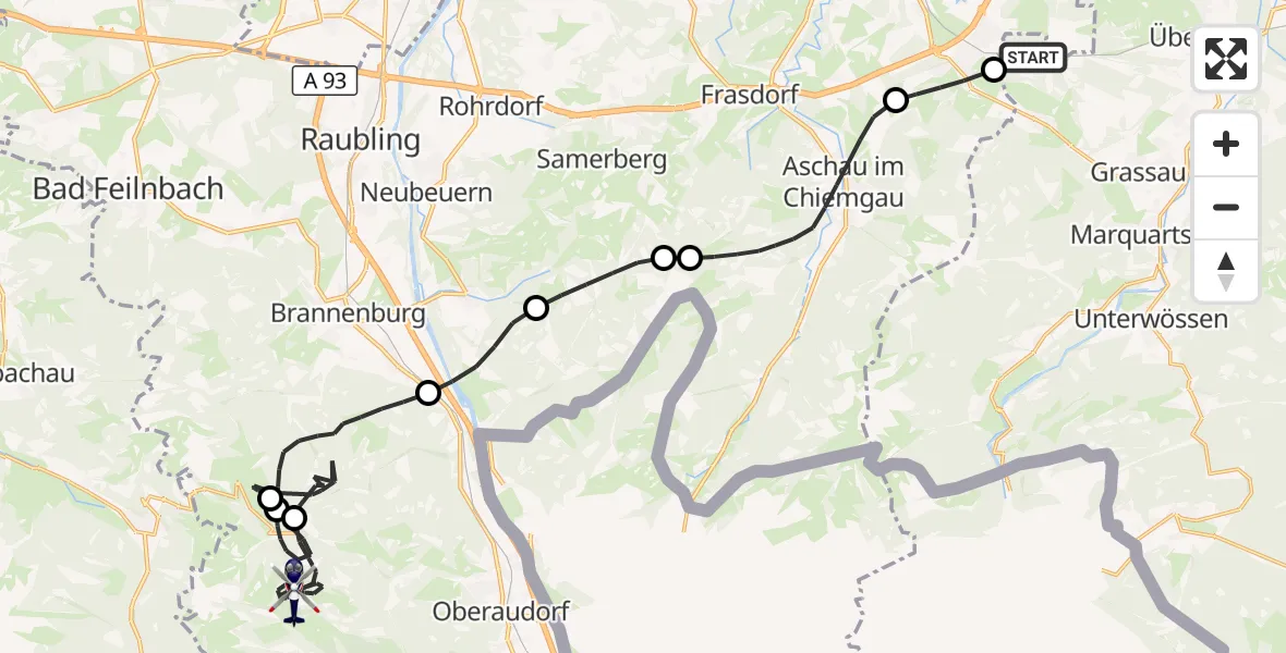 Flugroute Polizeihubschrauber Grassau - Oberaudorf, 06 Oktober 2026, 10:18