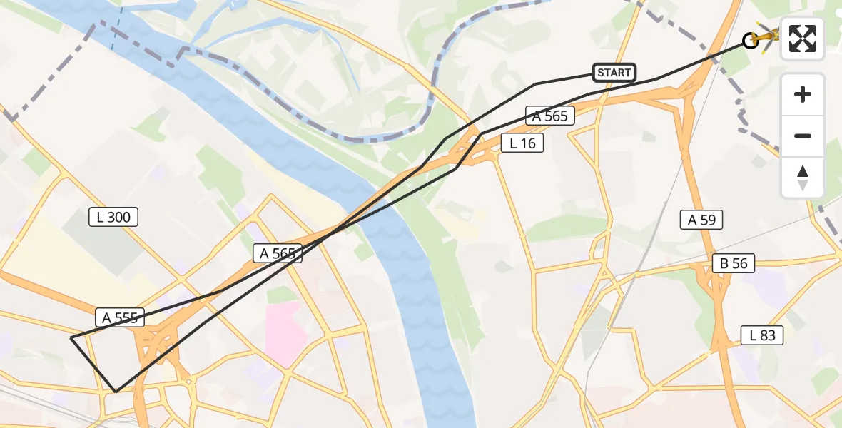 Flugroute Rettungshubschrauber Bonn - Sankt Augustin, 06 Oktober 2026, 10:32