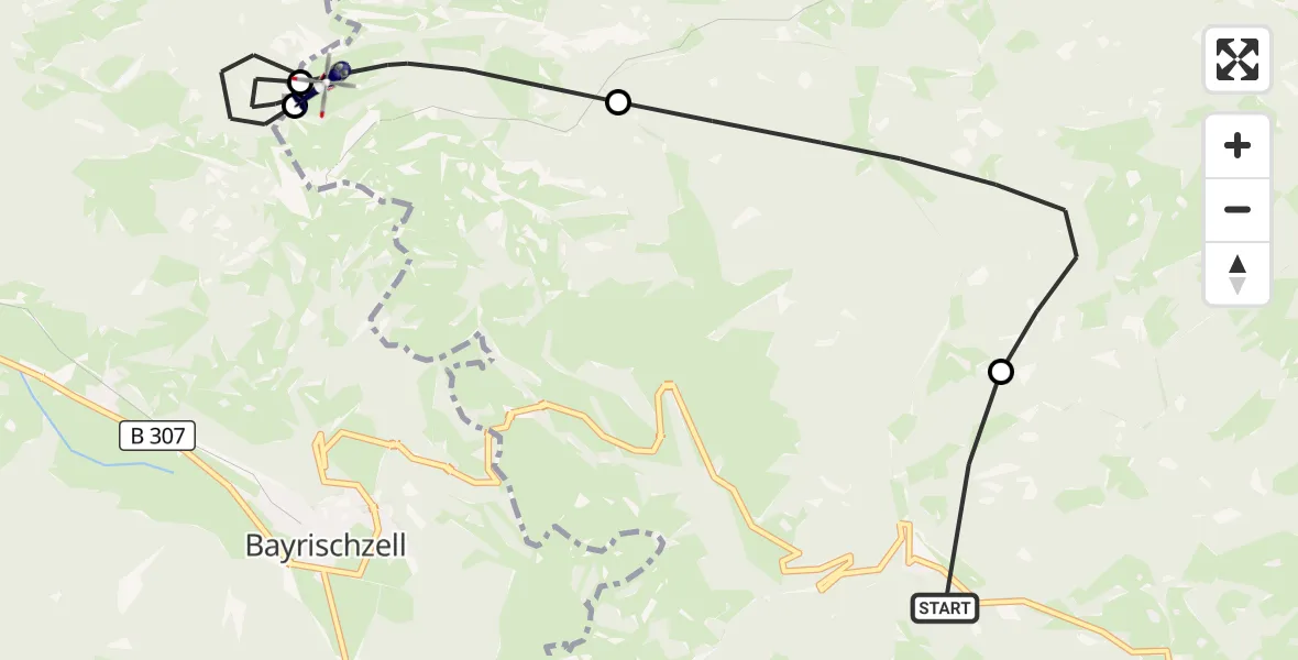 Flugroute Polizeihubschrauber Oberaudorf - Brannenburg, 06 Oktober 2026, 10:55