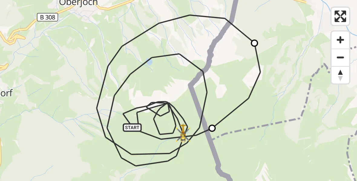 Flugroute Rettungshubschrauber Bad Hindelang - Bad Hindelang, 06 Oktober 2026, 11:16