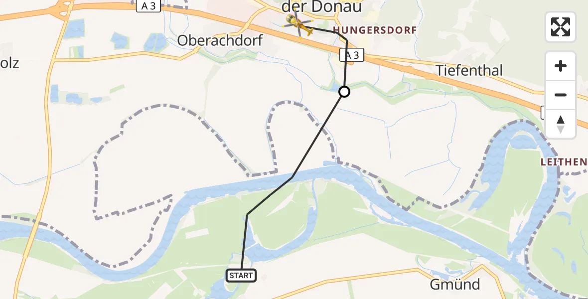 Flugroute Rettungshubschrauber Pfatter - Wörth a.d.Donau, 06 Oktober 2026, 11:44
