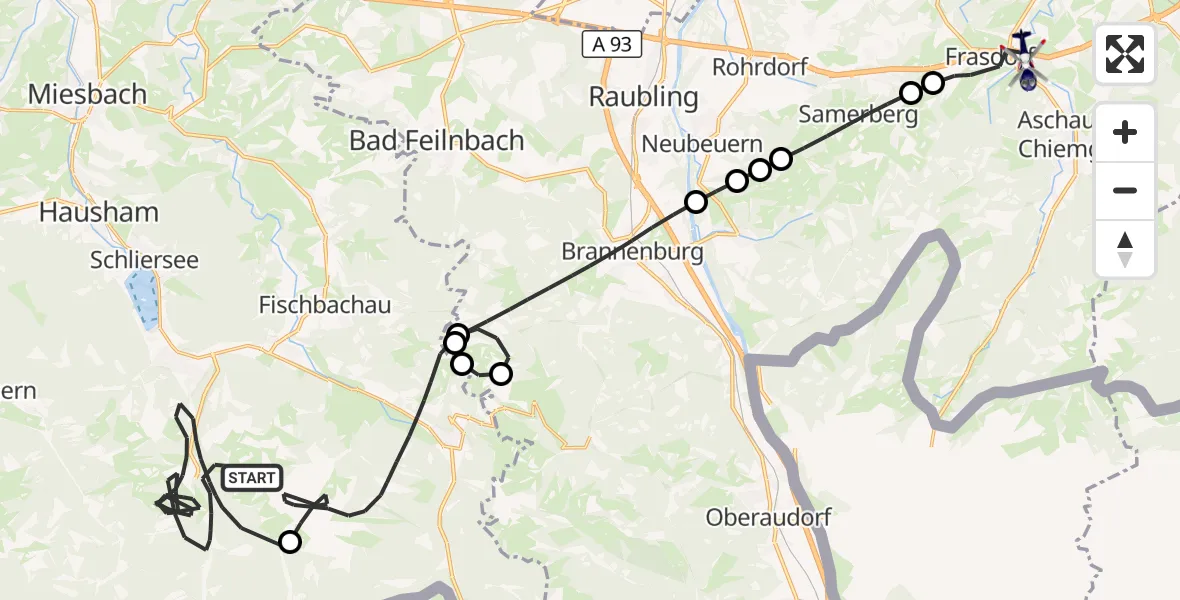 Flugroute Polizeihubschrauber Schliersee - Frasdorf, 06 Oktober 2026, 12:57
