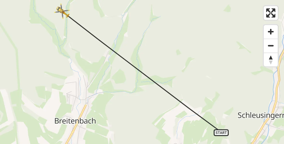 Flugroute Rettungshubschrauber Schleusingen - Schleusingen, 06 Oktober 2026, 14:13