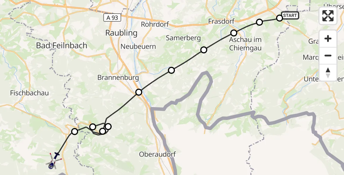 Flugroute Polizeihubschrauber Grassau - Bayrischzell, 06 Oktober 2026, 14:14