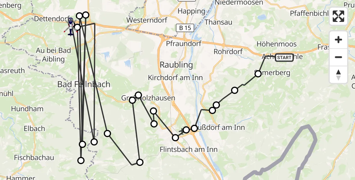 Flugroute Polizeihubschrauber Rohrdorf - Bad Feilnbach, 06 Oktober 2026, 14:51