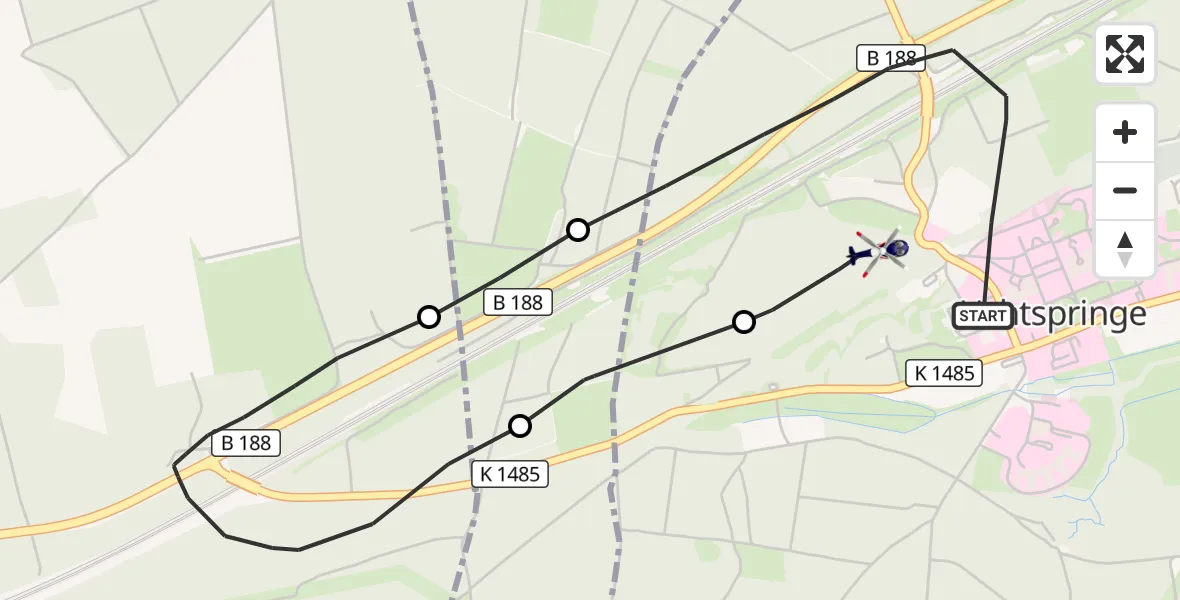 Flugroute Polizeihubschrauber Stendal - Stendal, 06 Oktober 2026, 15:29