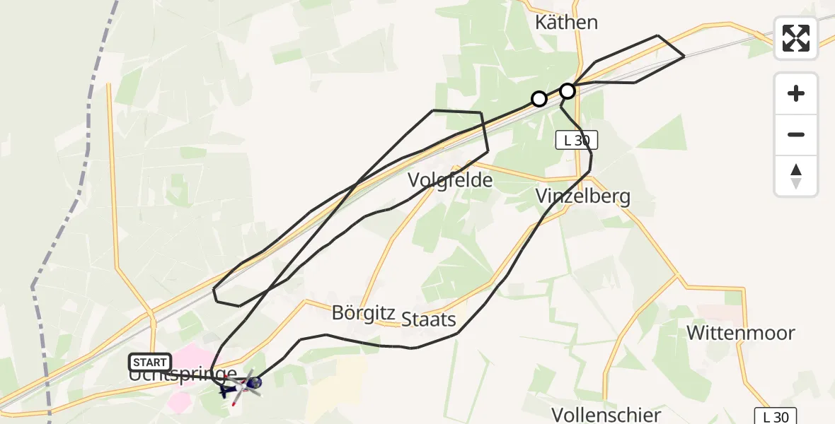 Flugroute Polizeihubschrauber Stendal - Stendal, 06 Oktober 2026, 15:38