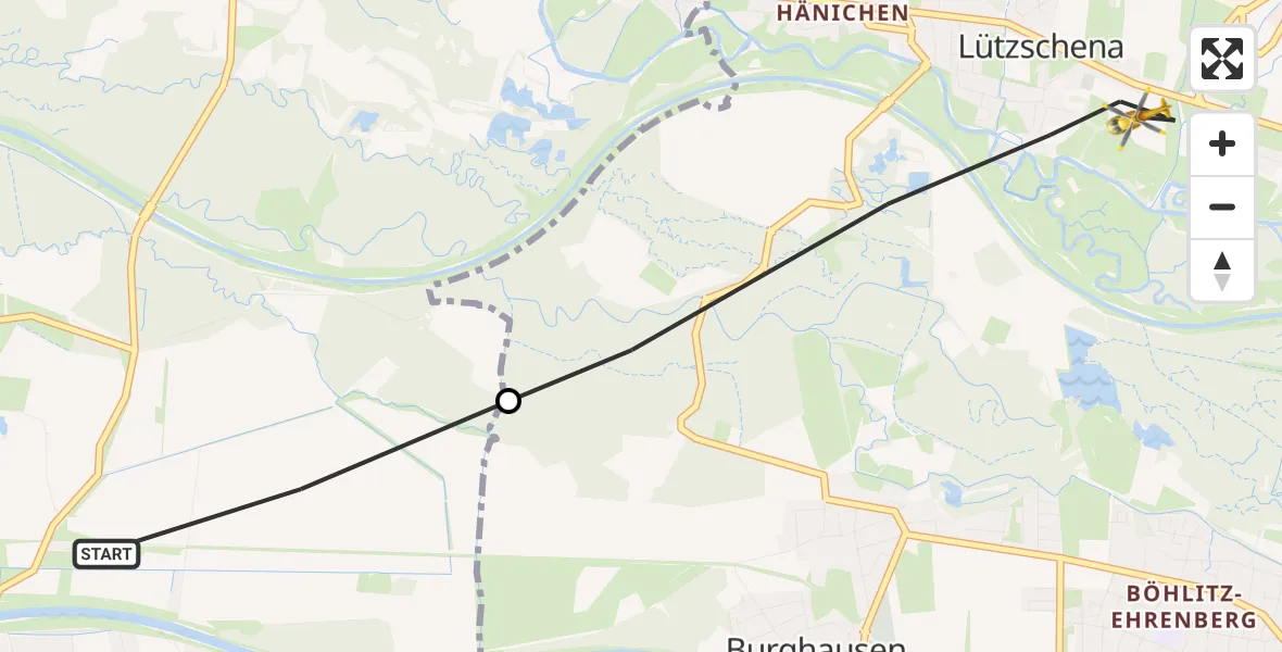 Flugroute Rettungshubschrauber Schkeuditz - Leipzig, 06 Oktober 2026, 16:25